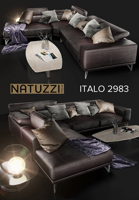 Natuzzi Italo 2983 Sofa 3D Model 2