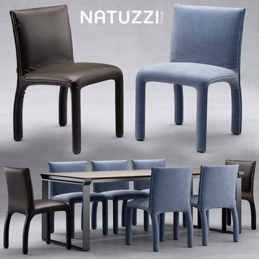 Natuzzi Table & Chair Set-03 3D Model