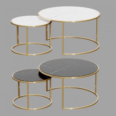 Nena Marble Coffee Table Set 3D Model