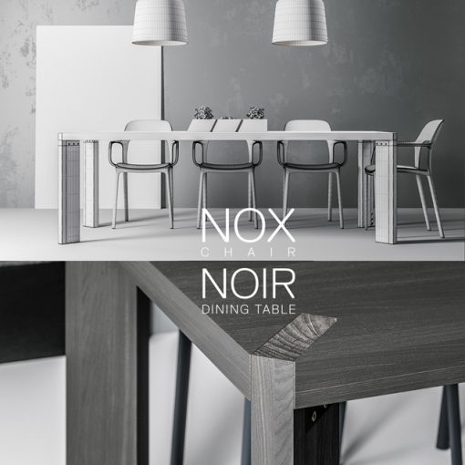 Nox and Noir - Table & Chair 3D Model 3