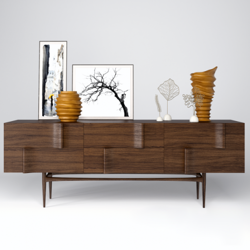 Onda Sideboard And Decoration 3D Model