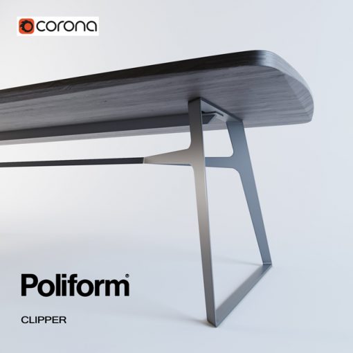Poliform Clipper Dining Table 3D Model 2