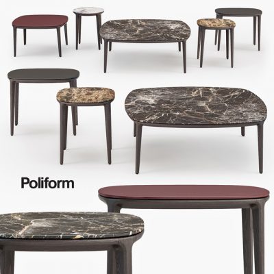 Poliform Henry Coffee Table Set 3D Model