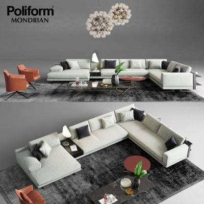 Poliform Mondrian Sofa Set-01 3D Model