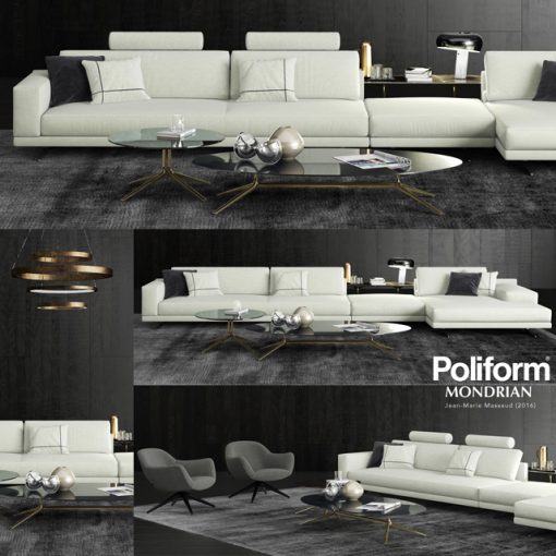Poliform Mondrian Sofa Set-02 3D Model
