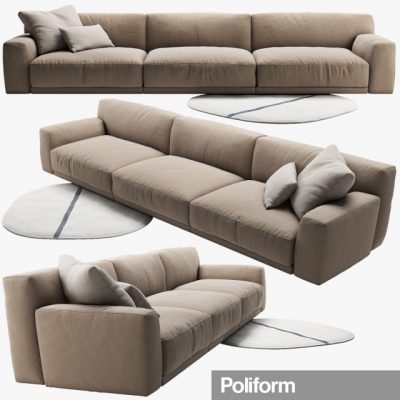 Poliform Paris Seoul Sofa Set-03 3D Model
