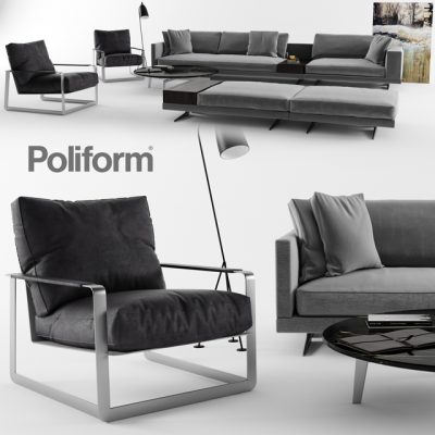 Poliform Sofa Set-05 3D Model