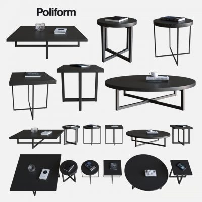 Poliform Yard Table Set 3D Model