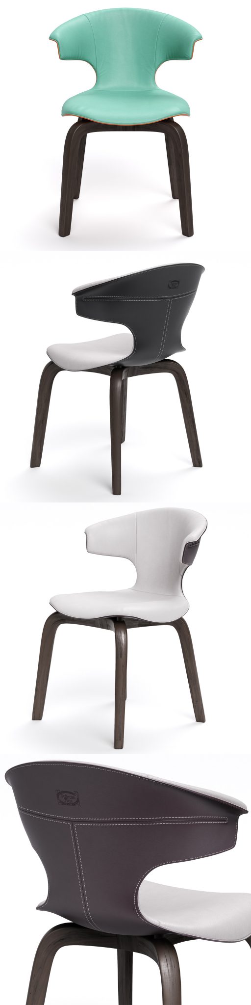 Poltrona Frau Montera & Fred Table & Chair 3D Model 2