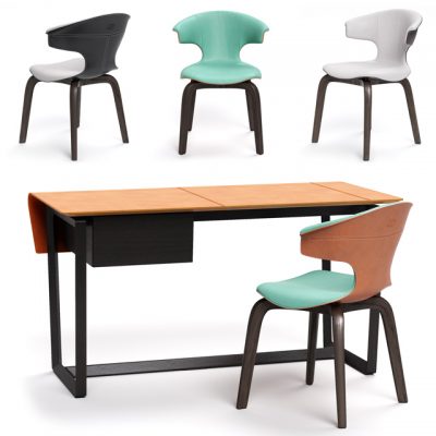 Poltrona Frau Montera & Fred Table & Chair 3D Model