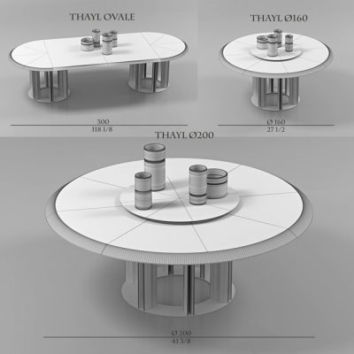Porada Thayl Table Set 3D Model