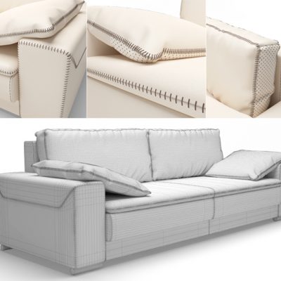 Reloti Gold Sofa 3D Model 2