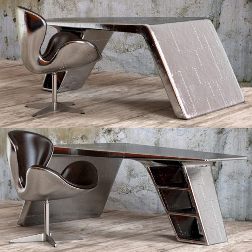 Restoration Hardware Aviator Table & Chair 3D Model