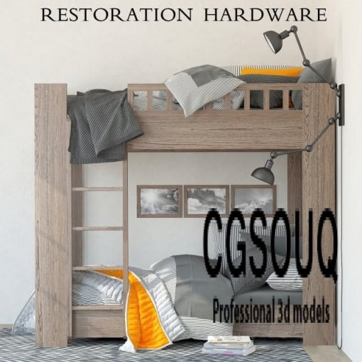 Restoration Hardware Callum bunk bed 3d model