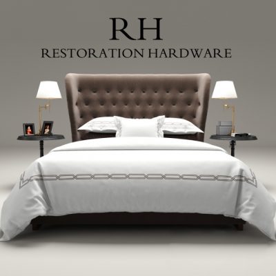 Restoration Hardware Churchill Fabric Bed 3D Model
