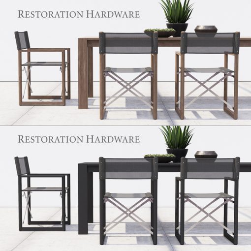 Restoration Hardware Director's Collection Table & Chair 3D Model