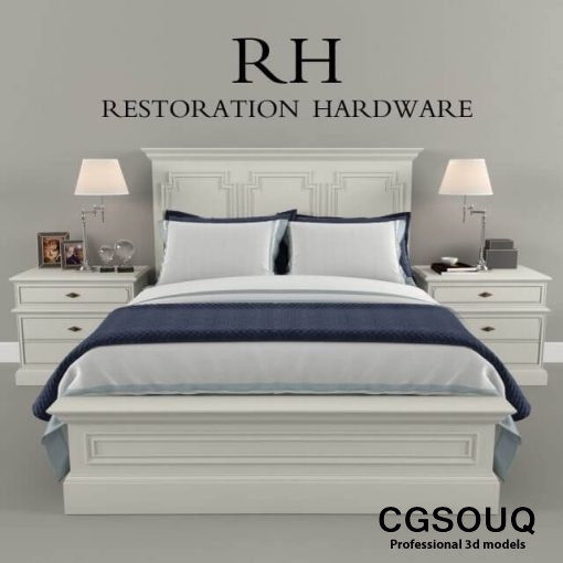 Restoration Hardware bed 2 3D model (1)