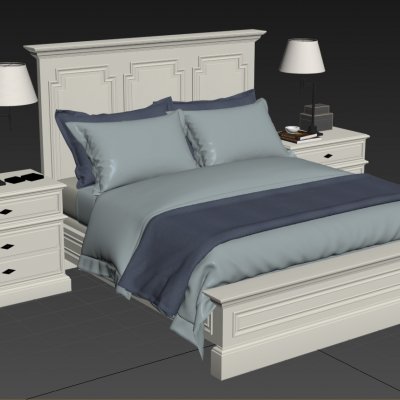 Restoration Hardware bed 2 3D model (2)