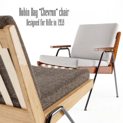 Robin Day Chevron Chair 3D Model