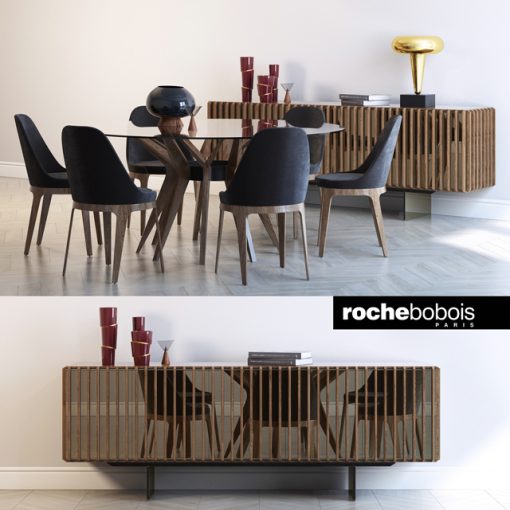 Roche Bobois Aster & Tournicoti Table & Chair 3D Model