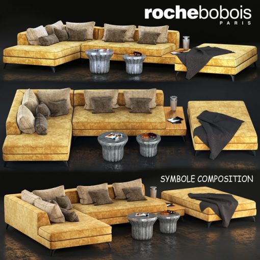 Roche Bobois Symbole Composition Sofa Set-02 3D Model