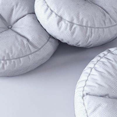 Rounded 3 Types Pouf 3D Model