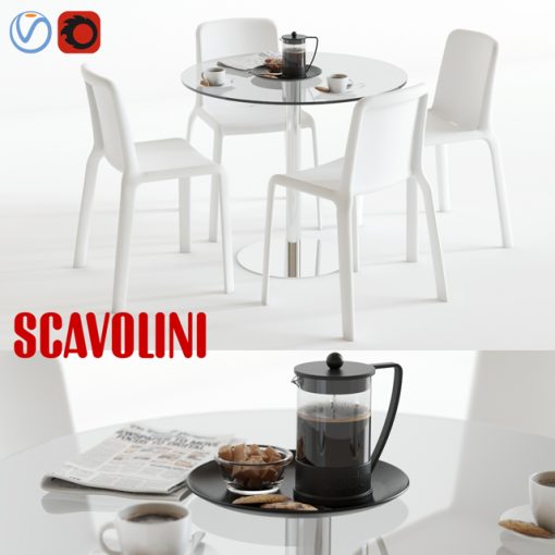 Scavolini Loop And Snow - Table & Chair 3D Model