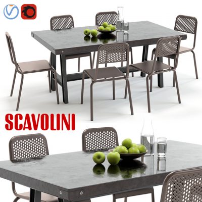 Scavolini Misfit And Nizza Table & Chair 3D Model