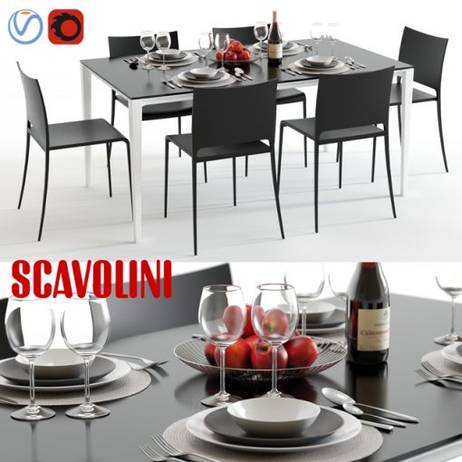 Scavolini Timeless and Mya Table & Chair 3D Model