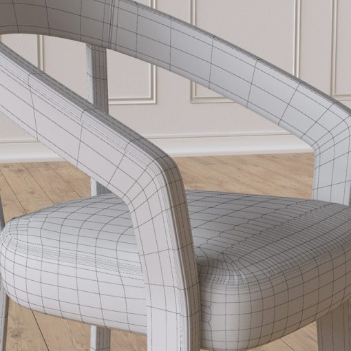 Schubert Frances Table & Chair 3D Model 7