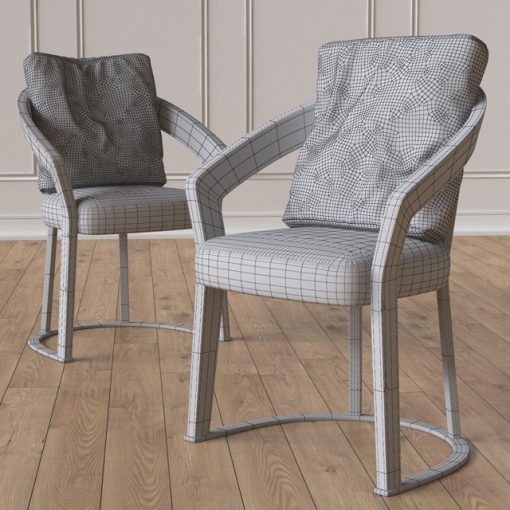 Schubert Frances Table & Chair 3D Model 8
