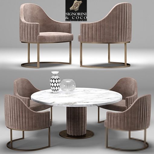 Signorini & Coco Isabel-Byron Table & Chair 3D Model