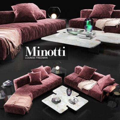 Minotti Lawrence Clan Seating 3 Sofa 3D model for Download | CGSouq.com