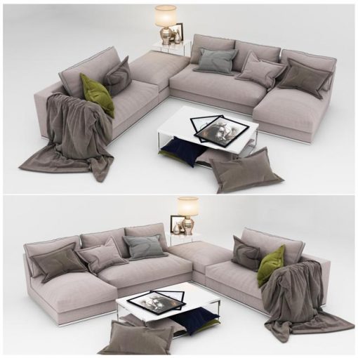 Sofa Set-09 3D Model 2