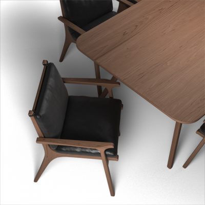 Stellar Works Ren Dinning Table & Chair 3D Model 2