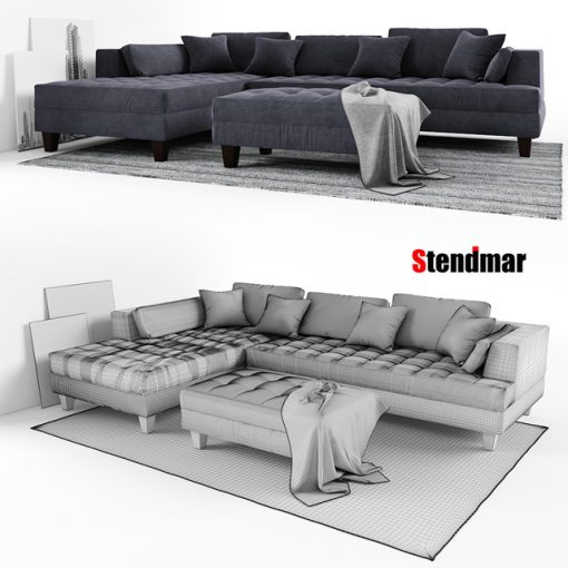 Stendmar S168LDG Sofa Set 3D Model 2