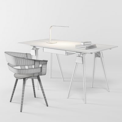 Stockholm Arco+Wick Table & Chair 3D Model 2