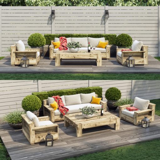 Terrace Patio Outdoor Sofa Set 3D Model