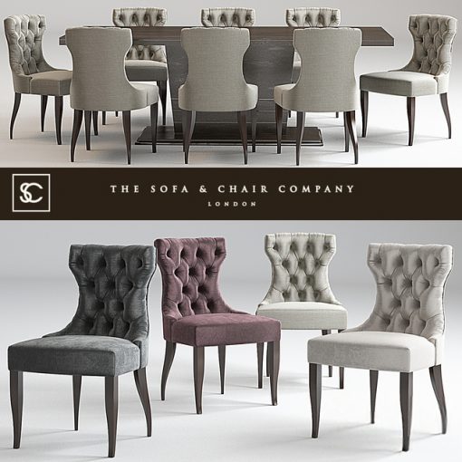 The Sofa & Chair Company Langham Table & Guinea Chair 3D Model