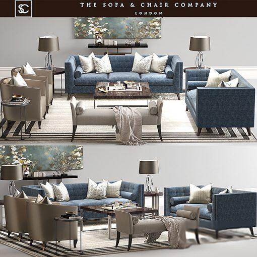 The Sofa & Chair Company - Sofa Set-02 3D Model