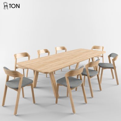 Ton Stelvio Table & Merano Chair 3D Model