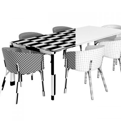 Ton Table & Chair 3D Model 2