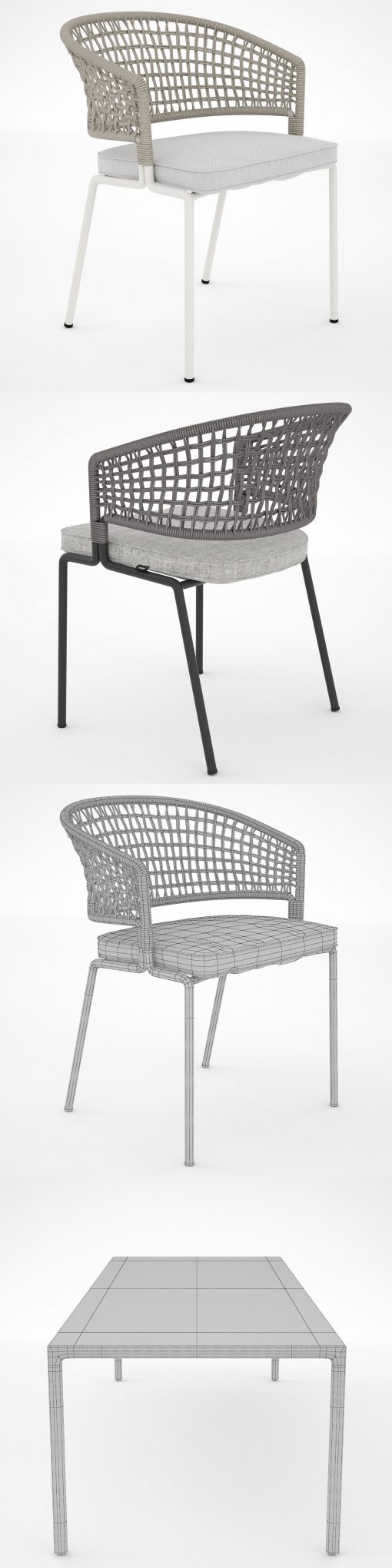 Tribu Contour Table & Chair 3D Model 3