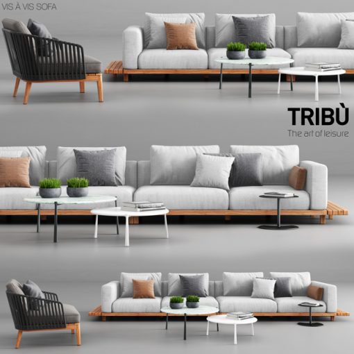 Tribu Vis a Vis Sofa & Armchair 3D Model