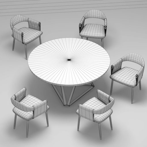 Trussardi Casa Larzia Table & Chair 3D Model 6