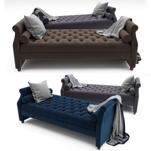 Tufted Sofa Bed 3D Model 2