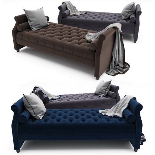 Tufted Sofa Bed 3D Model 3