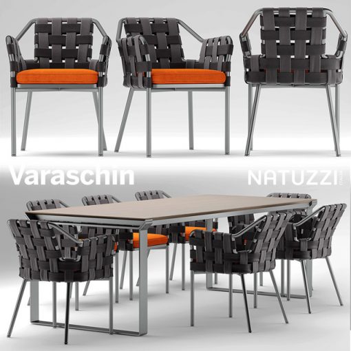 Varaschin Obi Chair & Natuzzi Table - Table & Chair 3D Model