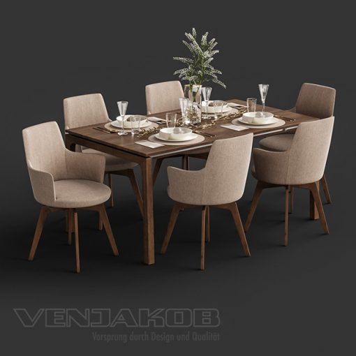 Venjakob Alexia and ET388 - Table & Chair 3D Model