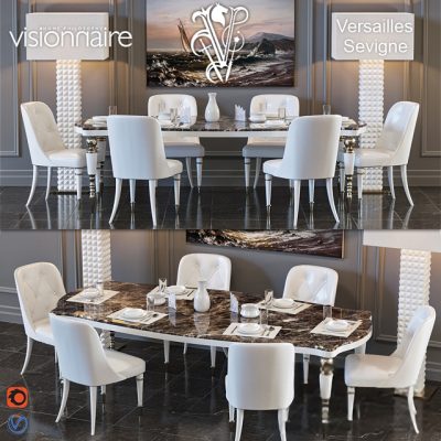 Visionnair Versailles and Sevigne – Table & Chair 3D Model